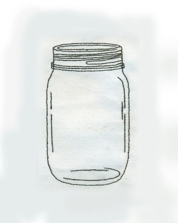 Country Mason Jar Plain Outline Embroidery Design Instant | PNGio