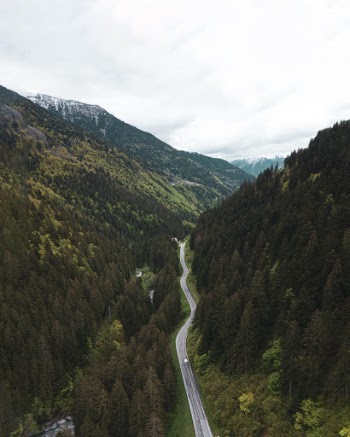 Country road in the Dolomites (3 Zinnen area) 
