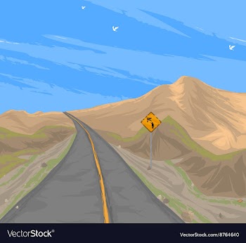 Country road scenery vector image
