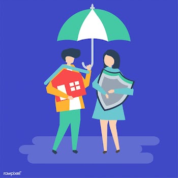 Couple and a house insurance concept illustra.. | Free stock vector - 455882
