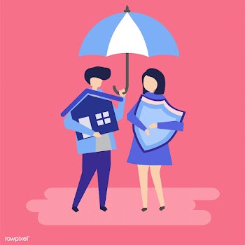 Couple and a house insurance concept illustra.. | Free stock vector - 455948