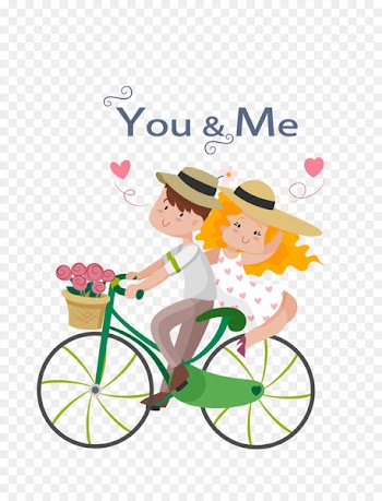 couple Bicycle Love Illustration - Vector color cycling couple 