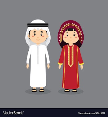 couple character bahrain wearing traditional dress