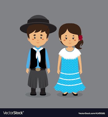 couple character wearing argentina traditional