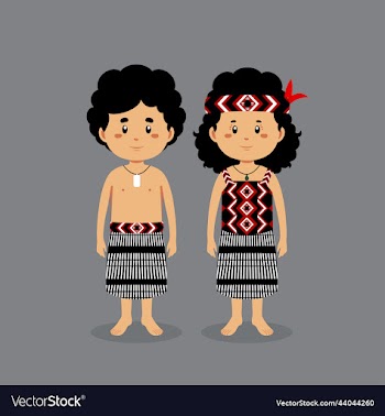couple character wearing australian traditional
