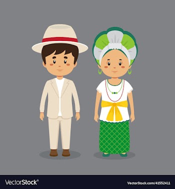 couple character wearing brazil traditional dress