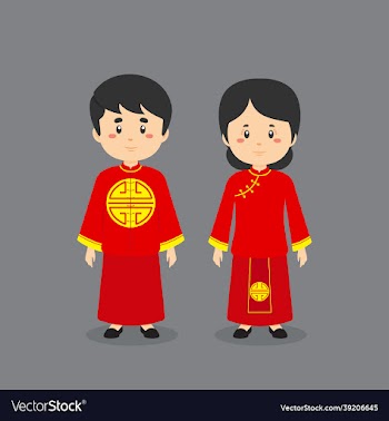 couple character wearing chinese traditional
