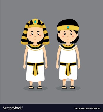 couple character wearing egypt traditional dress