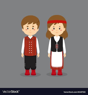 couple character wearing finland national dress
