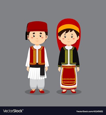 couple character wearing greeks dress