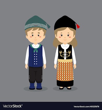 couple character wearing iceland national dress