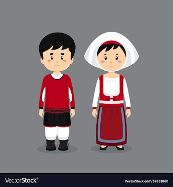 couple character wearing italians national dress