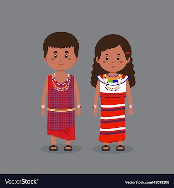 couple character wearing kenya traditional dress
