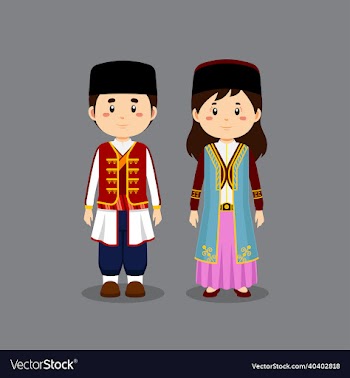 couple character wearing montenegrins traditional