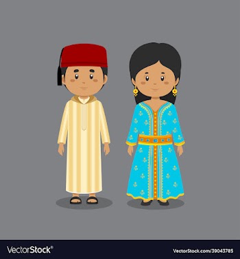 couple character wearing moroccans dress