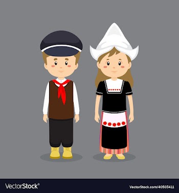 couple character wearing netherlands national