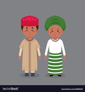 couple character wearing nigeria traditional dress