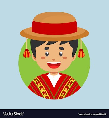 couple character wearing peru national dress