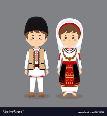couple character wearing romanians national dress