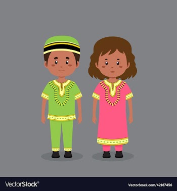 couple character wearing south africa traditional