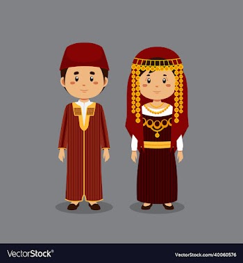 couple character wearing tunisians national dress