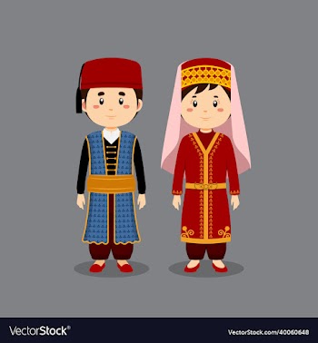 couple character wearing turks national dress