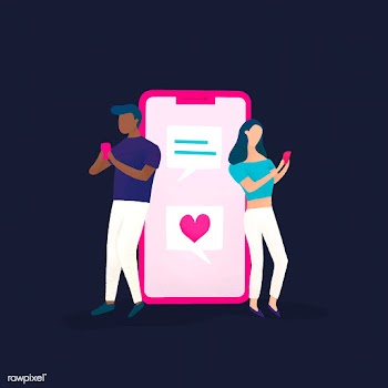 Couple chatting on social media vector | Free stock vector - 533142