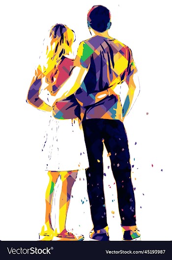 couple colorful geometric creative poster image