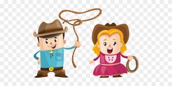 Couple Cowboy Boy Girl Love Man Woman Outd - Cartoon Cowboy And Girl