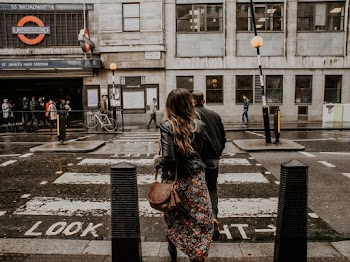Couple Crossing The Street