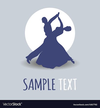 Couple dancing ballroom dance logo vector image