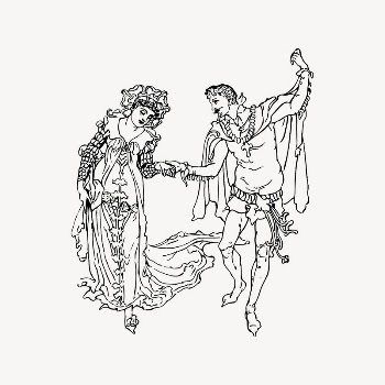 Couple dancing drawing, vintage entertainment | Free Vector Illustration - rawpixel