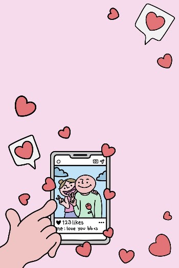 Couple doodle background, social media | Free Photo - rawpixel