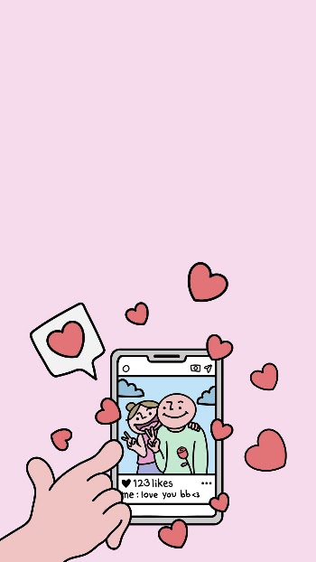 Couple doodle border mobile wallpaper, | Free Photo - rawpixel