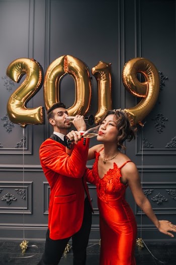 Couple Entwined Arms Toast