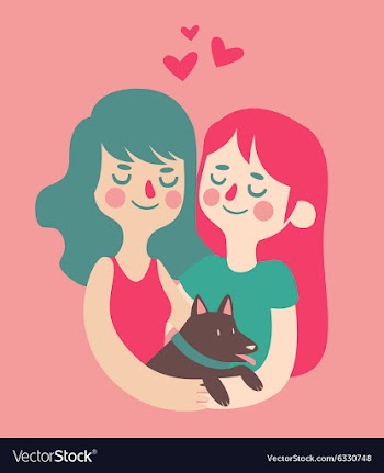 Couple Holding their Dog vector image
