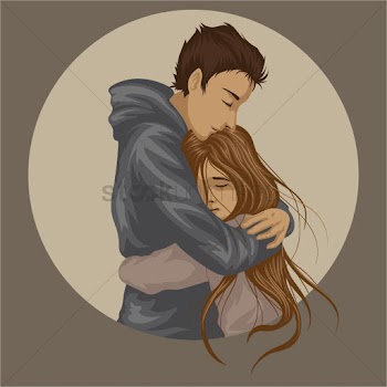 Couple hugging
