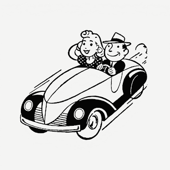 Couple in car  clipart, | Free PSD - rawpixel