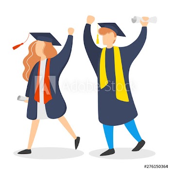 Couple in graduation gown and hat
