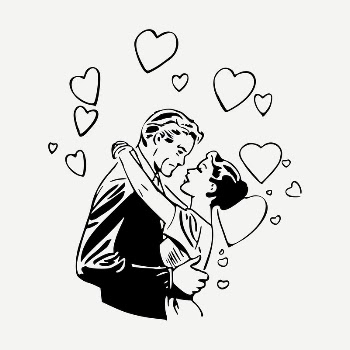 Couple in love drawing, vintage | Free PSD - rawpixel
