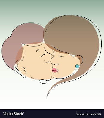 Couple in love kissing vector image