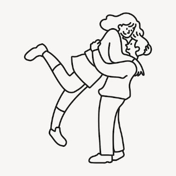 Couple jumping hug sticker, love | Free PSD Illustration - rawpixel