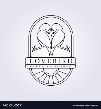 couple of lovebird line art modern logo