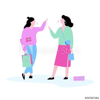 Couple of people with shopping bag around
