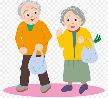 couple Old age Drawing Cartoon Clip art - Elderly couple 