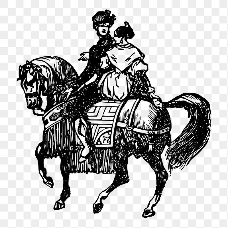 Couple on horse png sticker | Free PNG - rawpixel