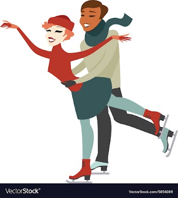 Couple on ice rink vector image