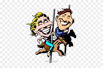 Couple On The Merry Go Round Royalty Free Vector Clip - Clip Art