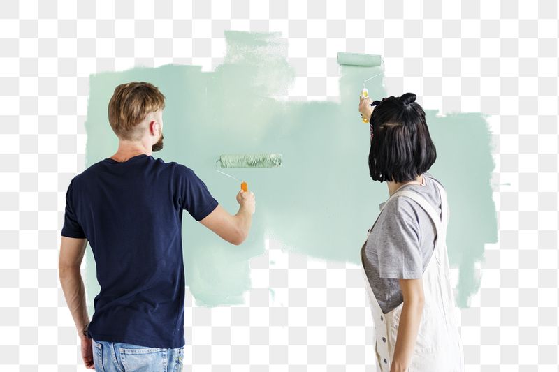 Couple painting wall png sticker, | Free PNG - rawpixel