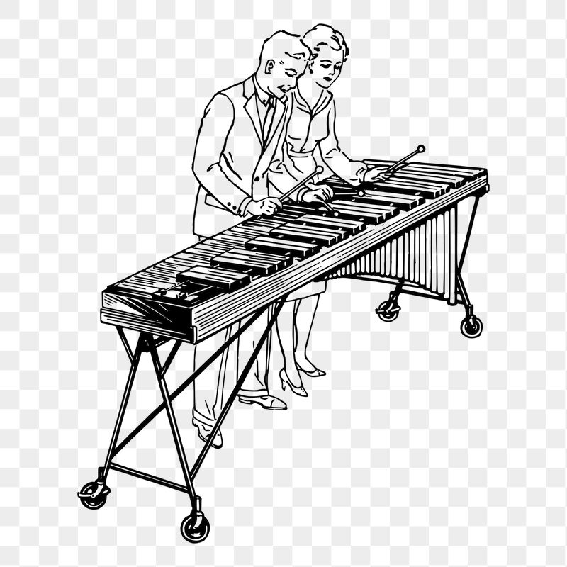 Couple playing png marimba sticker, | Free PNG - rawpixel